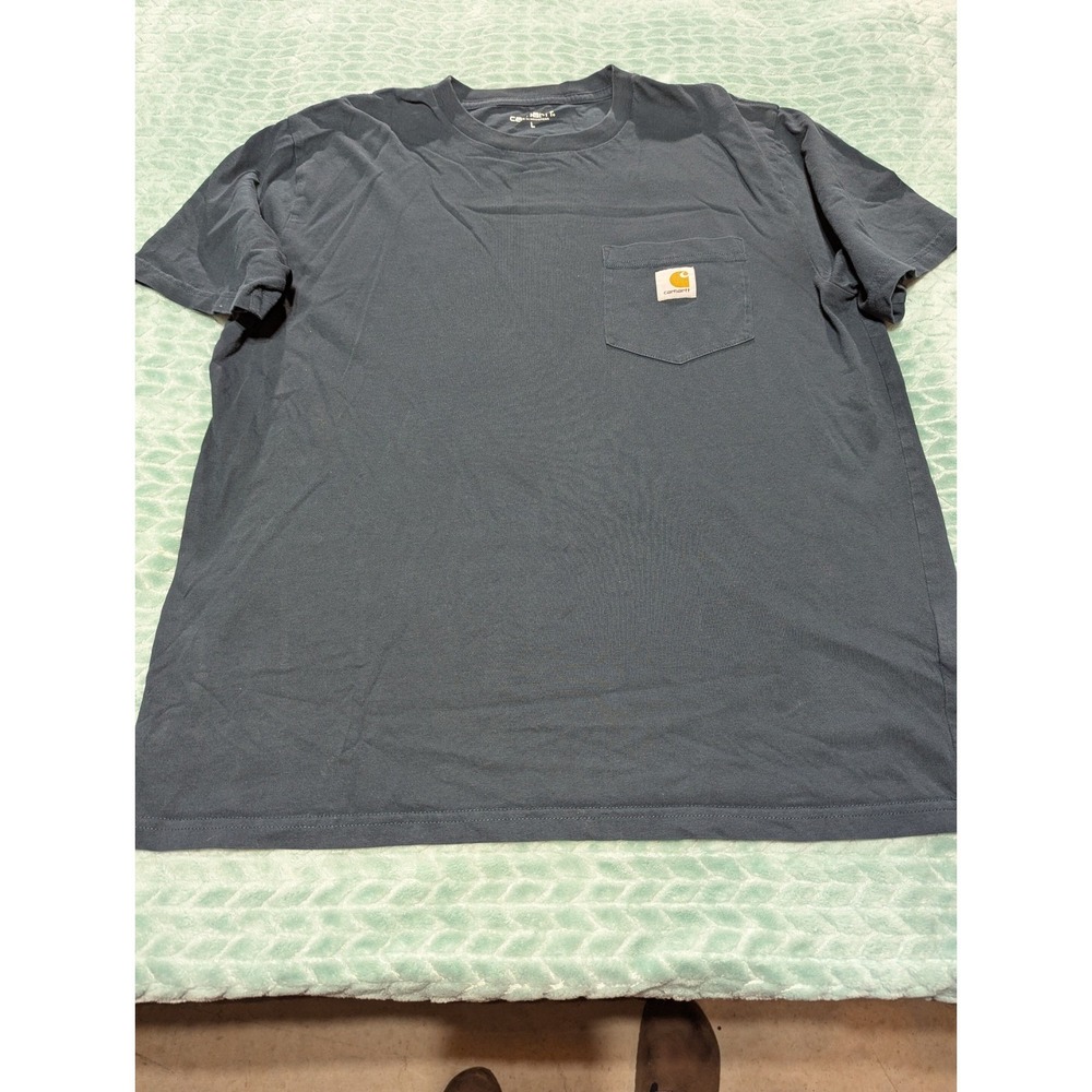 Carhartt WIP Mens Large Blue Gray‎ S/S Pocket T-Shirt Cotton